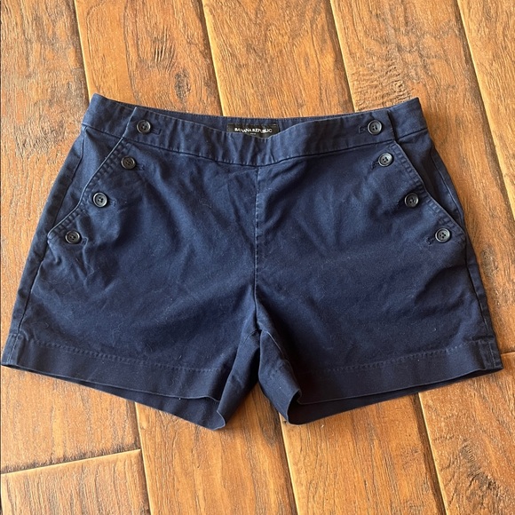 Banana Republic Pants - Banana Republic Dark Blue High Waist Size Button Shorts - Size 6
